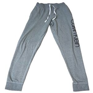 Calvin Klein jogger spell out elastic waist ankle gray sleep wear SZ MD